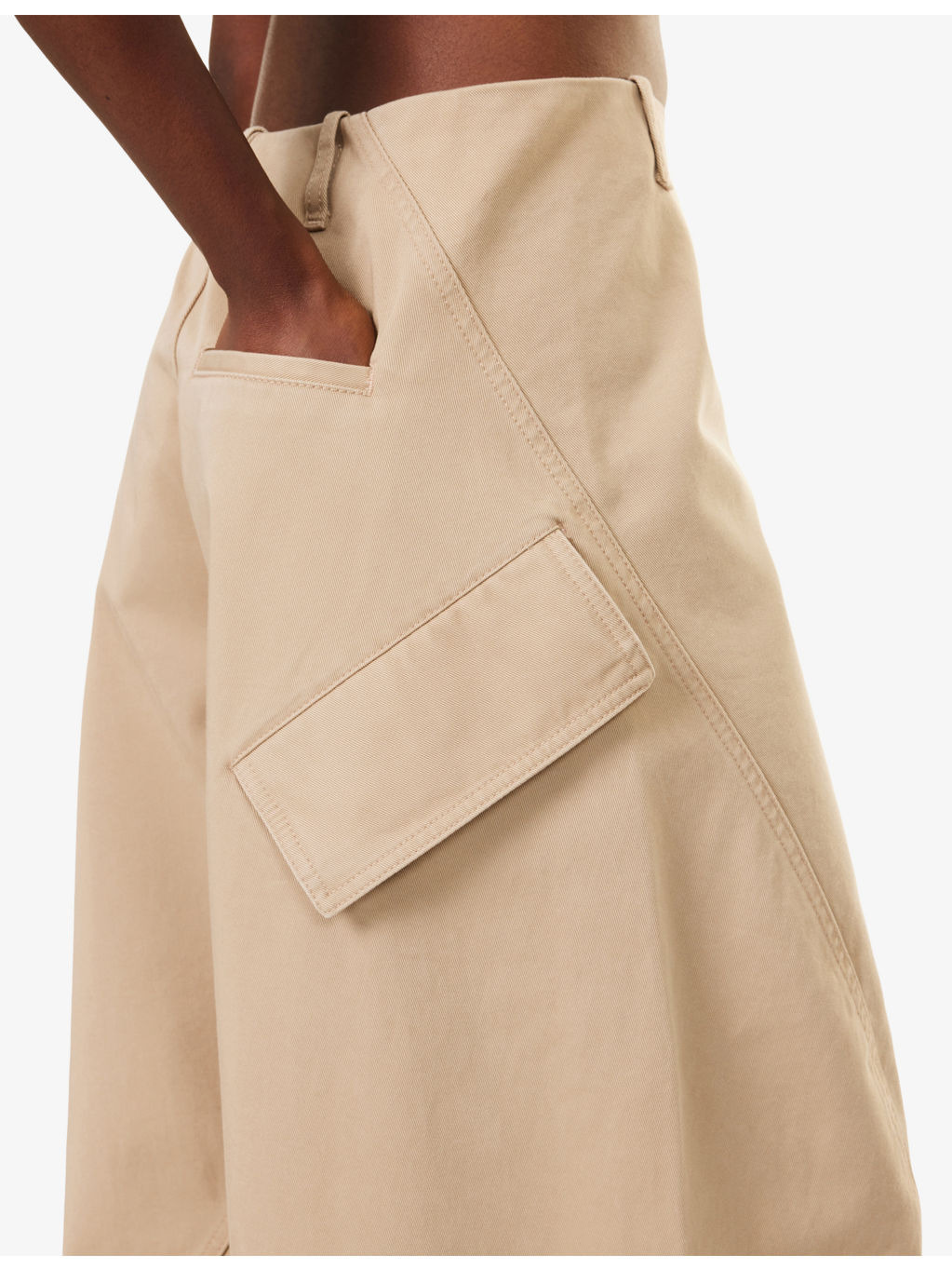 Cargo Barrel-Leg Cotton Trousers - 5