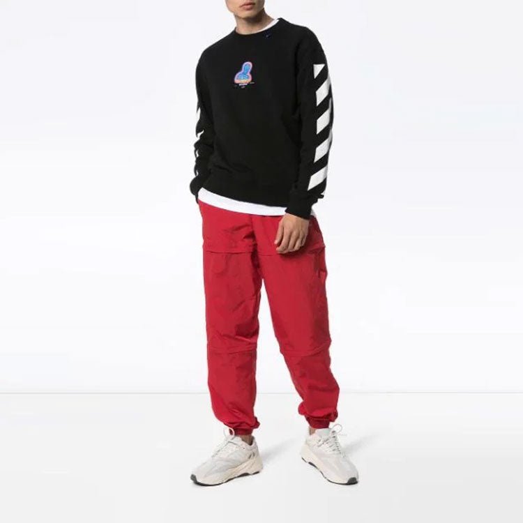 Off-White Mens Thermo Striped Logo Slim-fit Sweatshirt OMBA025E19E300061088 - 2