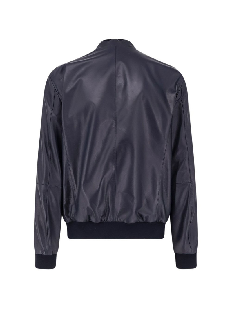 CORNELIANI ribbed leather jacket outlook