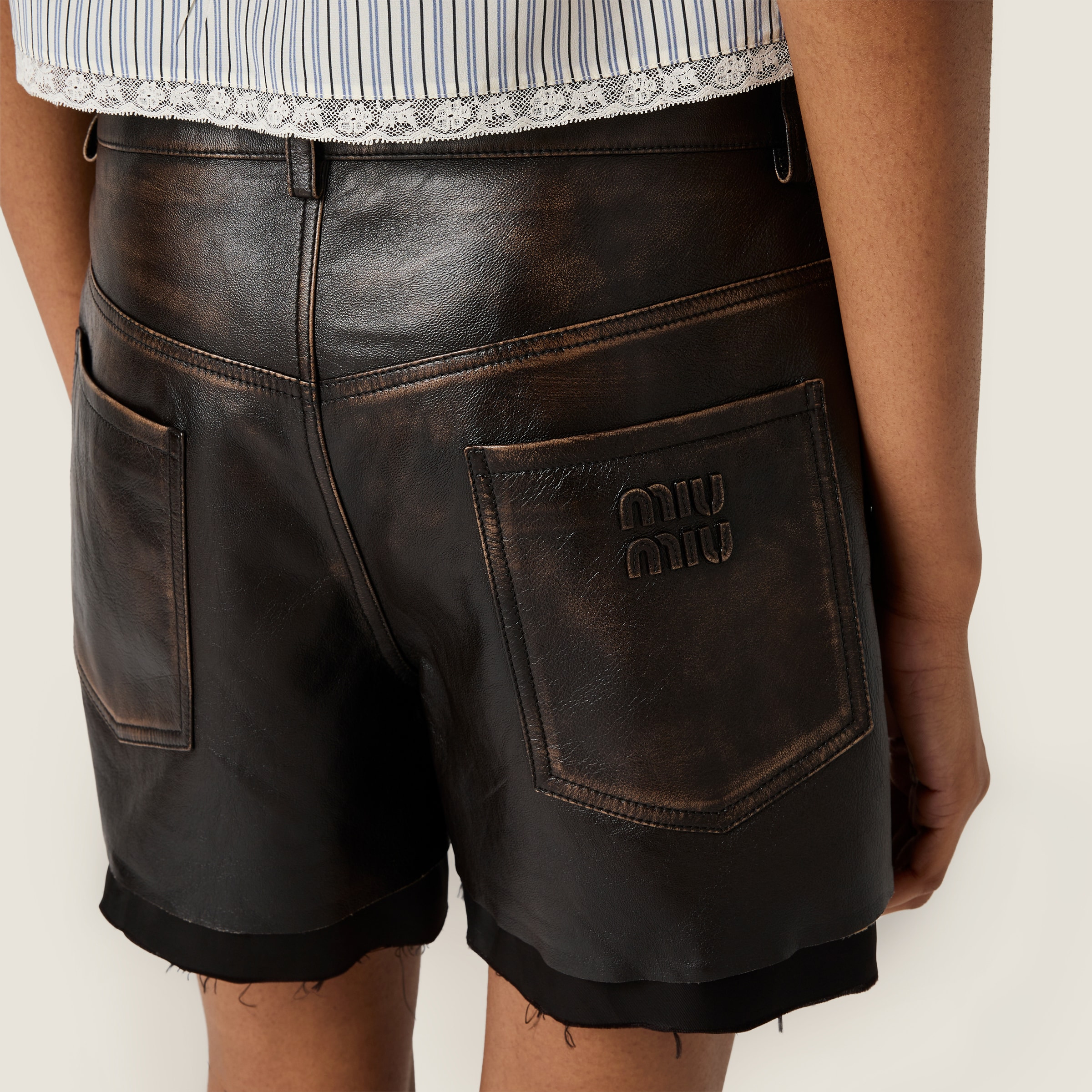 Nappa leather shorts - 4