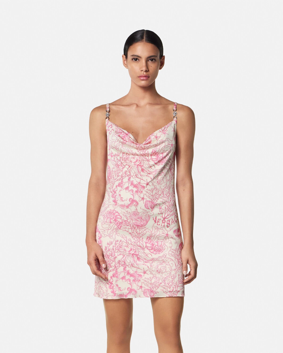 Underwater Barocco Slip Mini Dress - 4