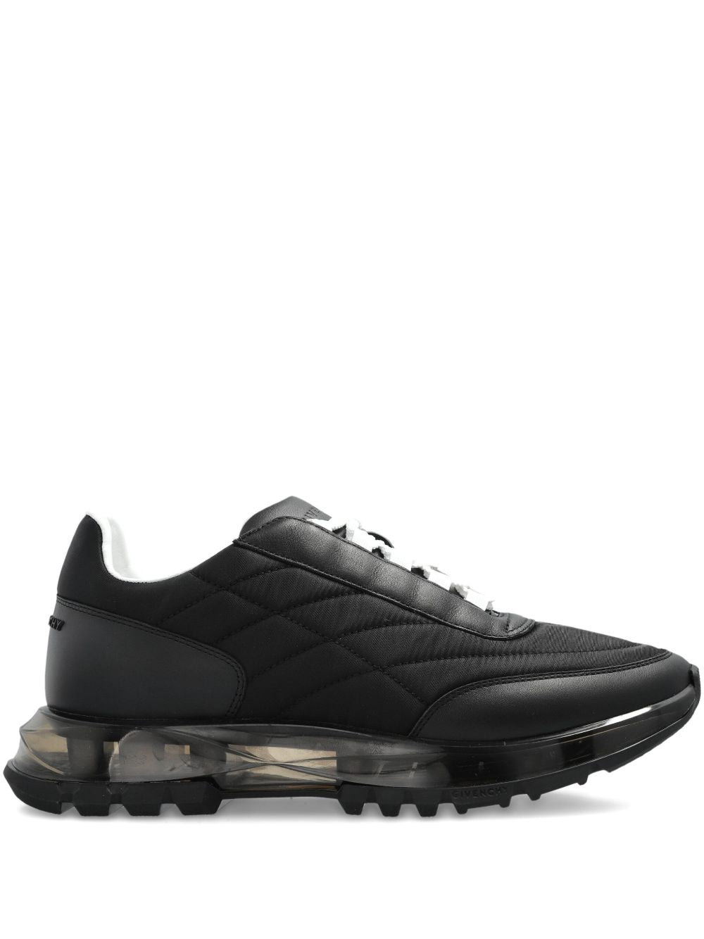 QUILTED TRANSPARENT-SOLE SNEAKERS - 1