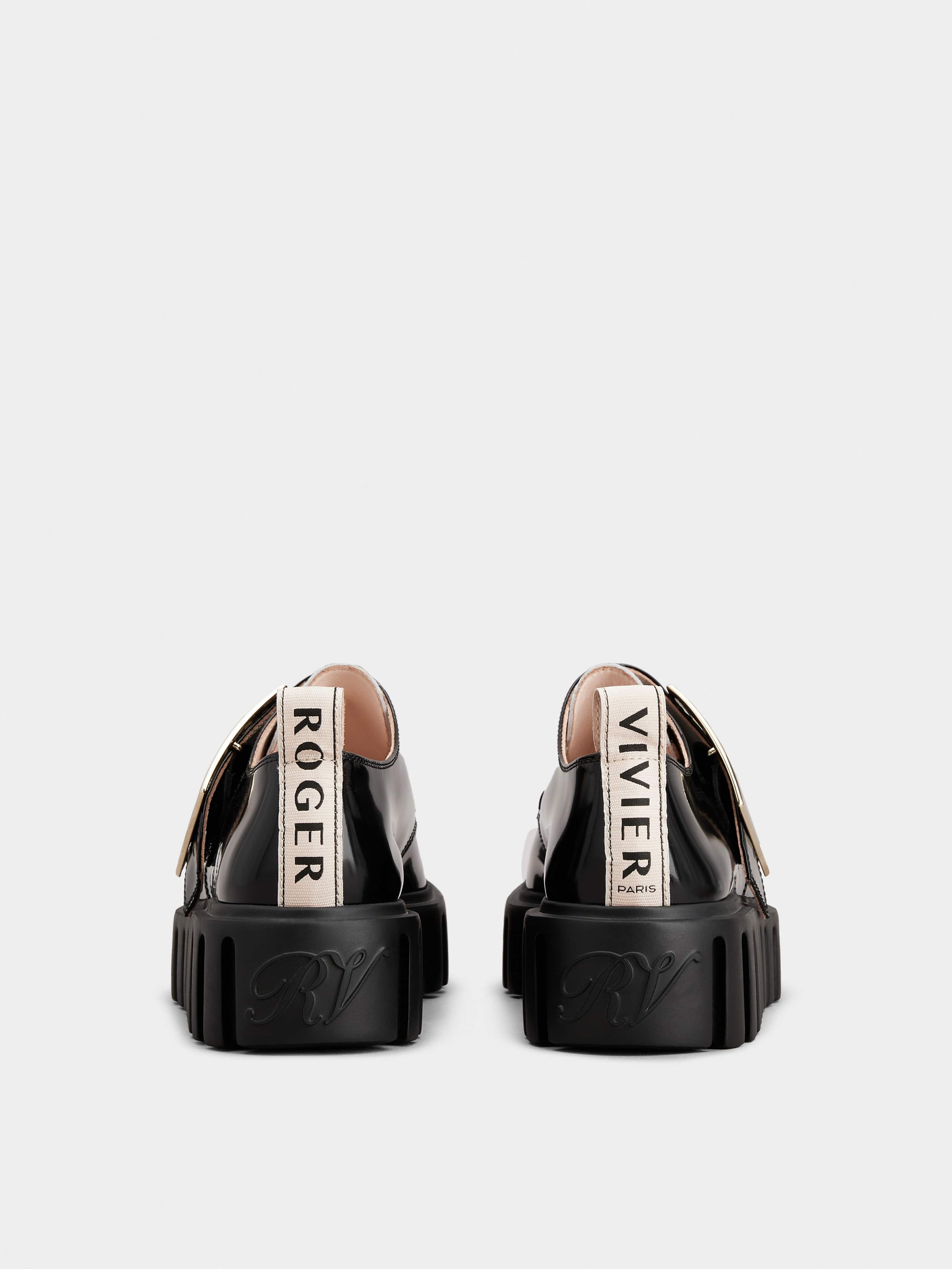 Viv' Go-Thick Metal Buckle Loafers in Patent Leather - 4
