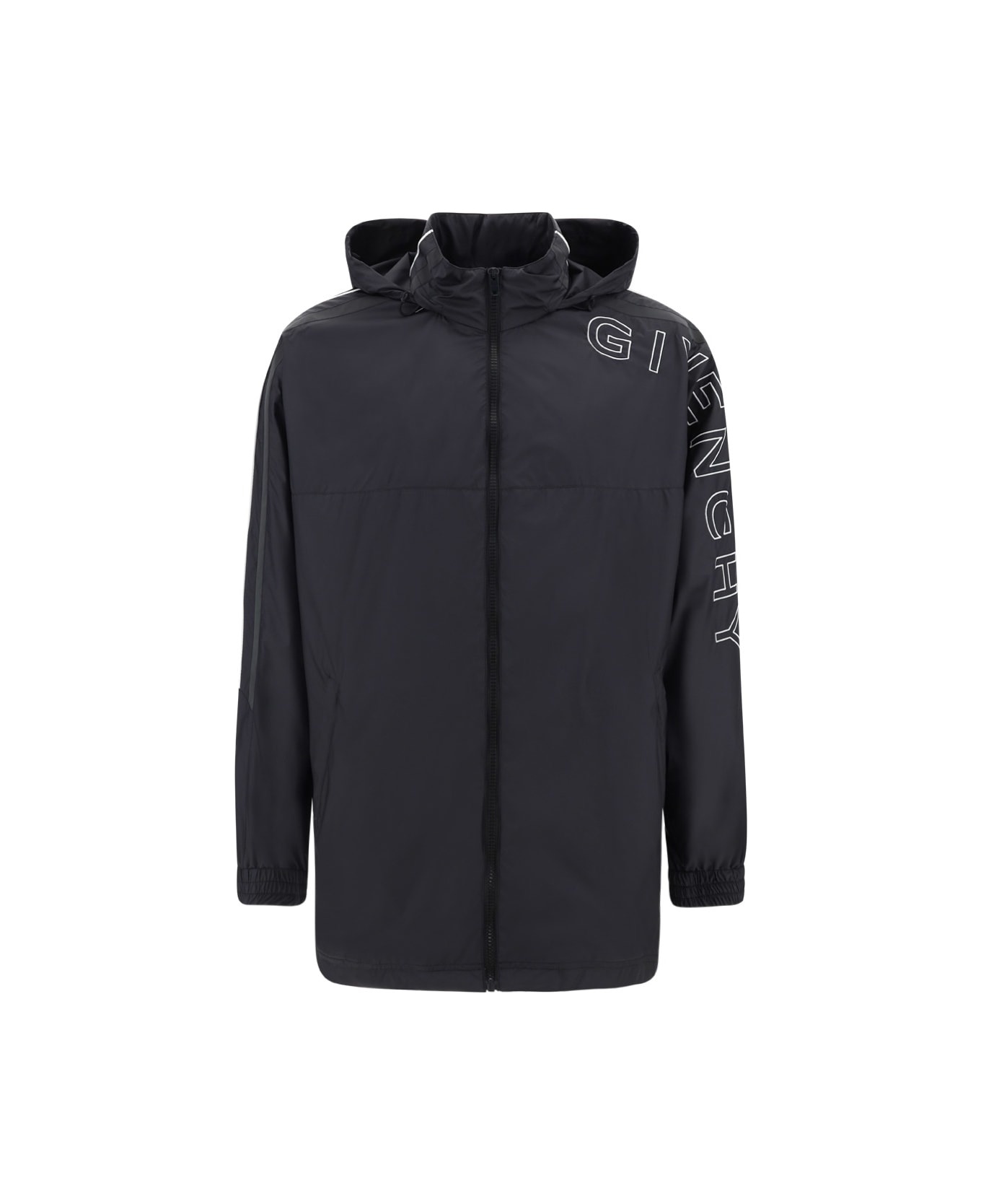 Black Nylon Sports Jacket With Logo - 1