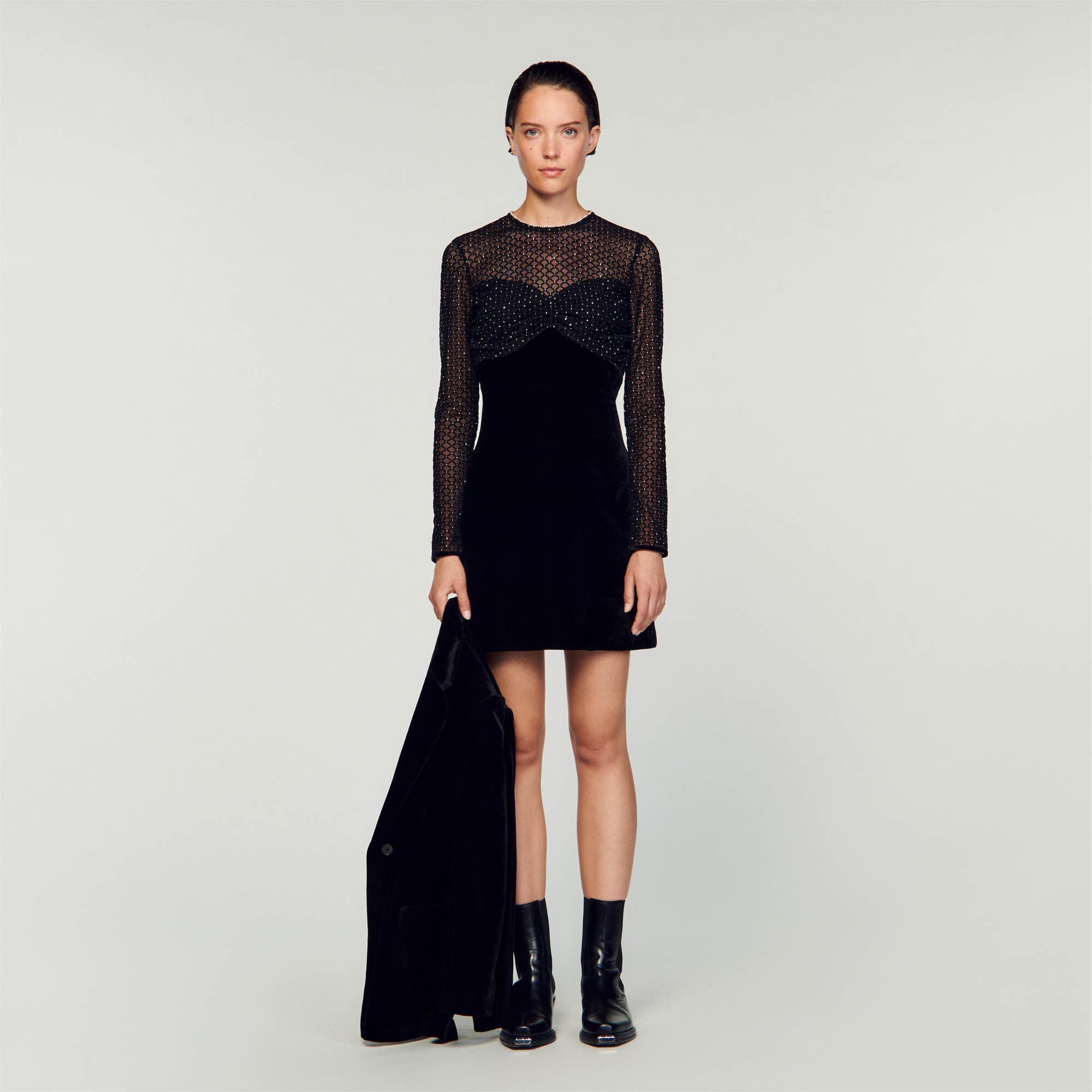 VELVET AND RHINESTONE DRESS - 2