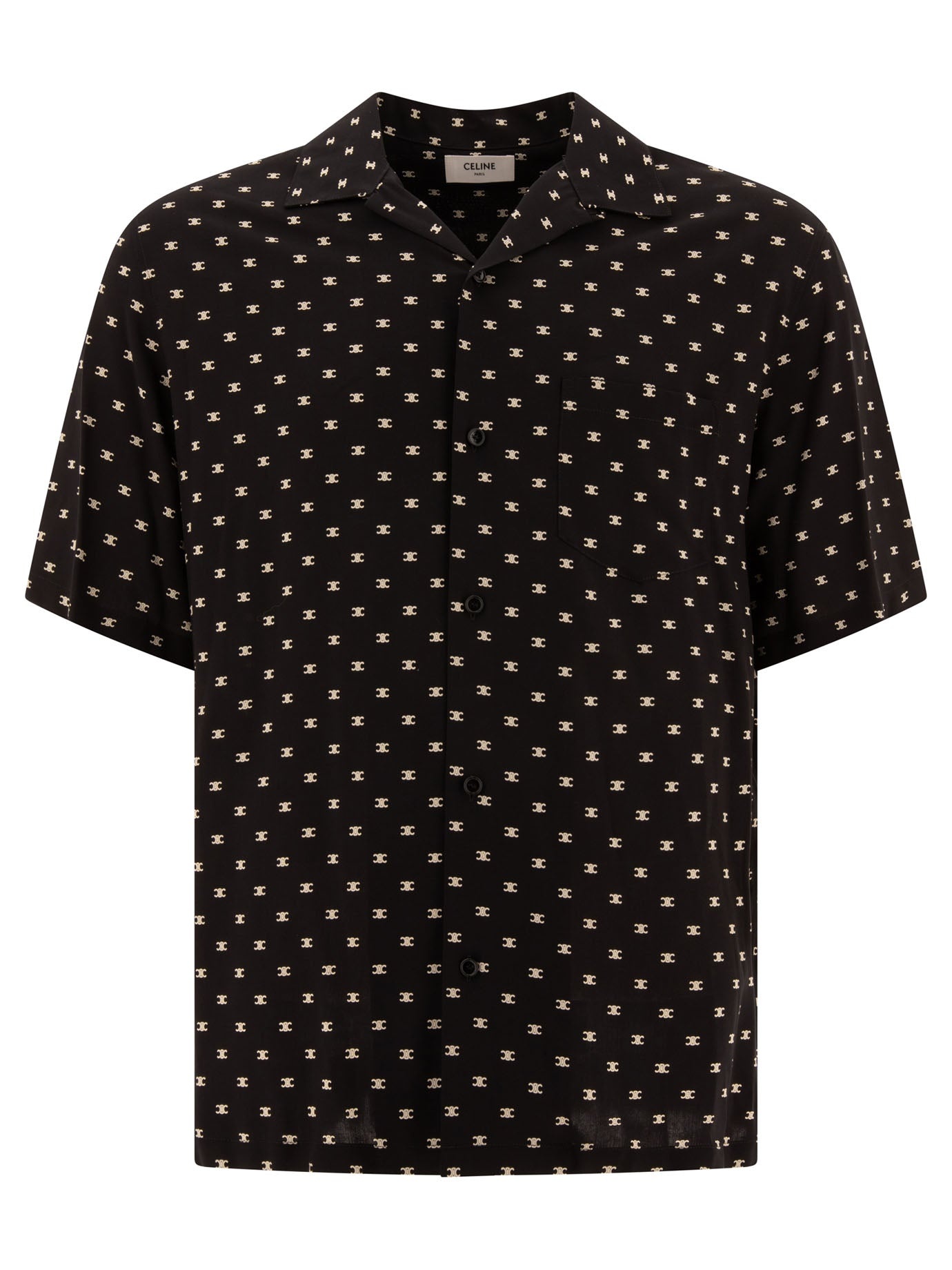 Celine Hawaian Shirt With Triomphe Print - 1