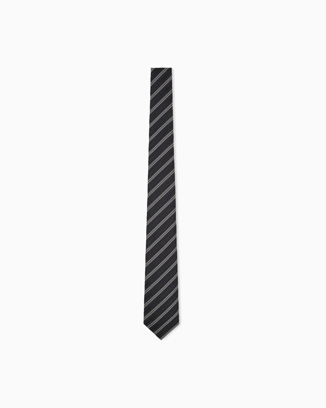 SILK NECKTIE WITH DIAGONAL STRIPES - 1
