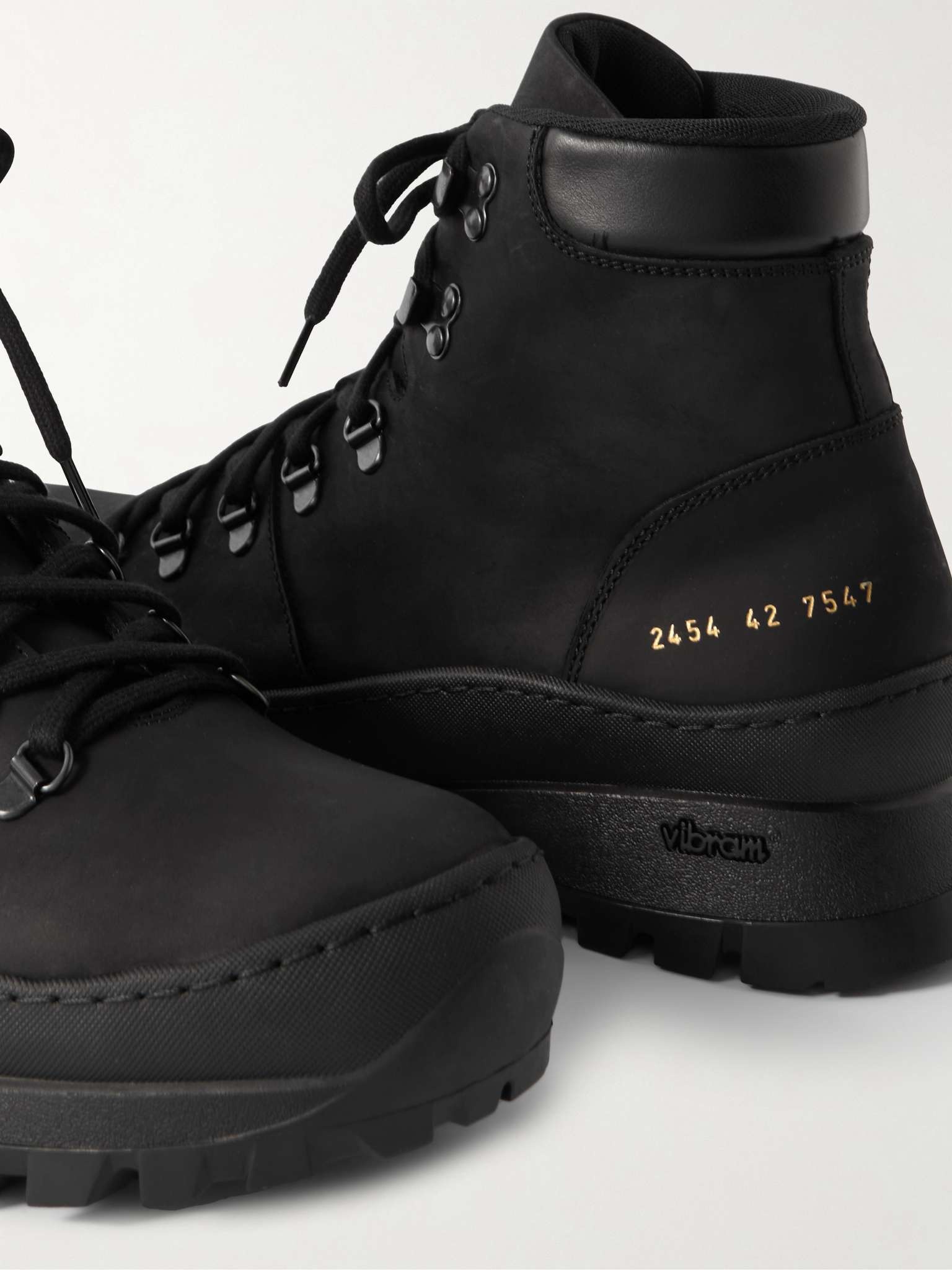 Leather-Trimmed Nubuck Hiking Boots - 6