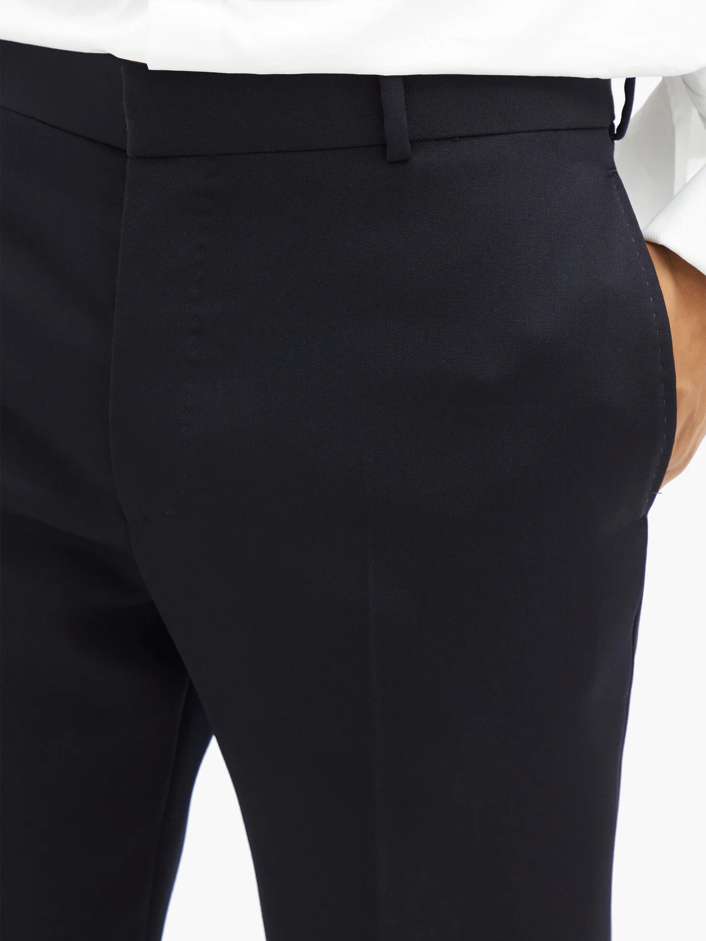 Tapered-leg wool-crepe suit trousers - 4