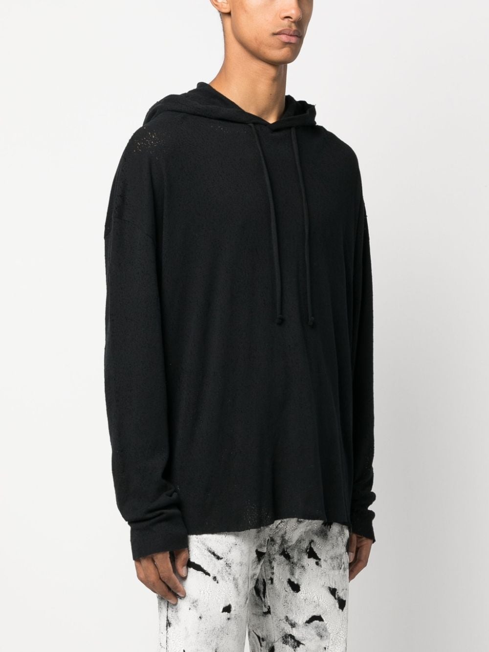 distressed cotton hoodie - 3
