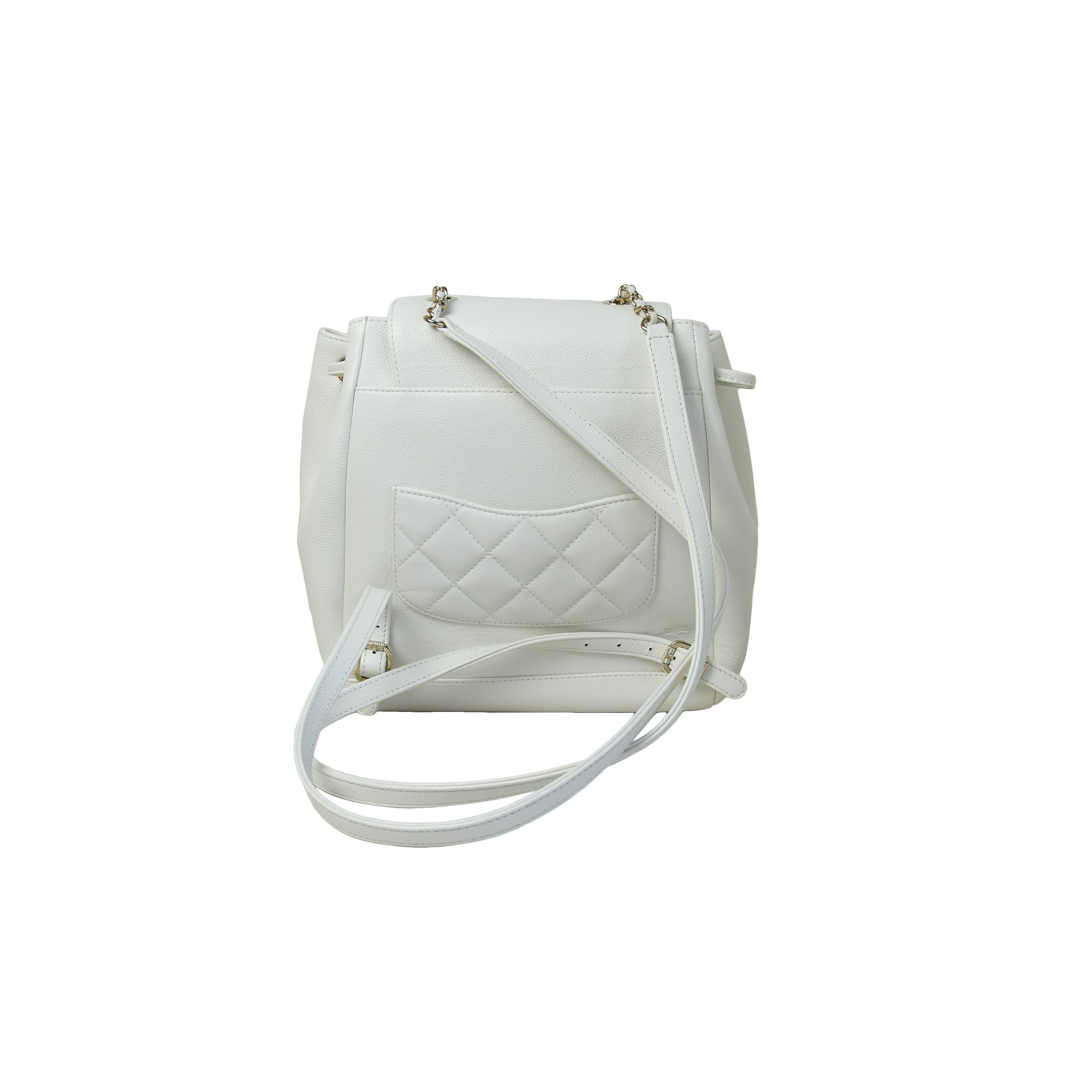 Chanel Affinity Caviar Backpack Gold White - 3