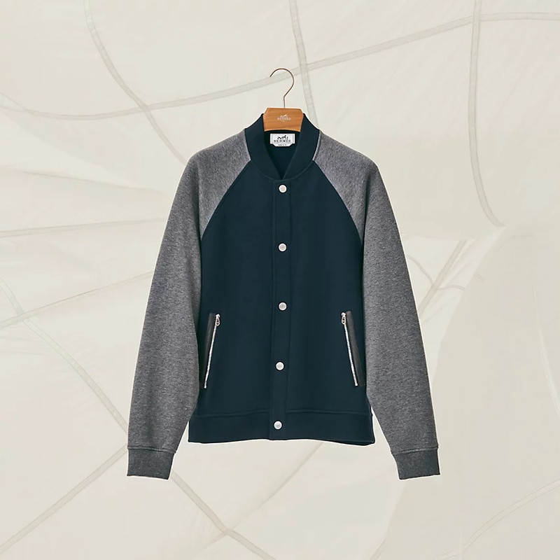 Varsity jacket with leather detail 4