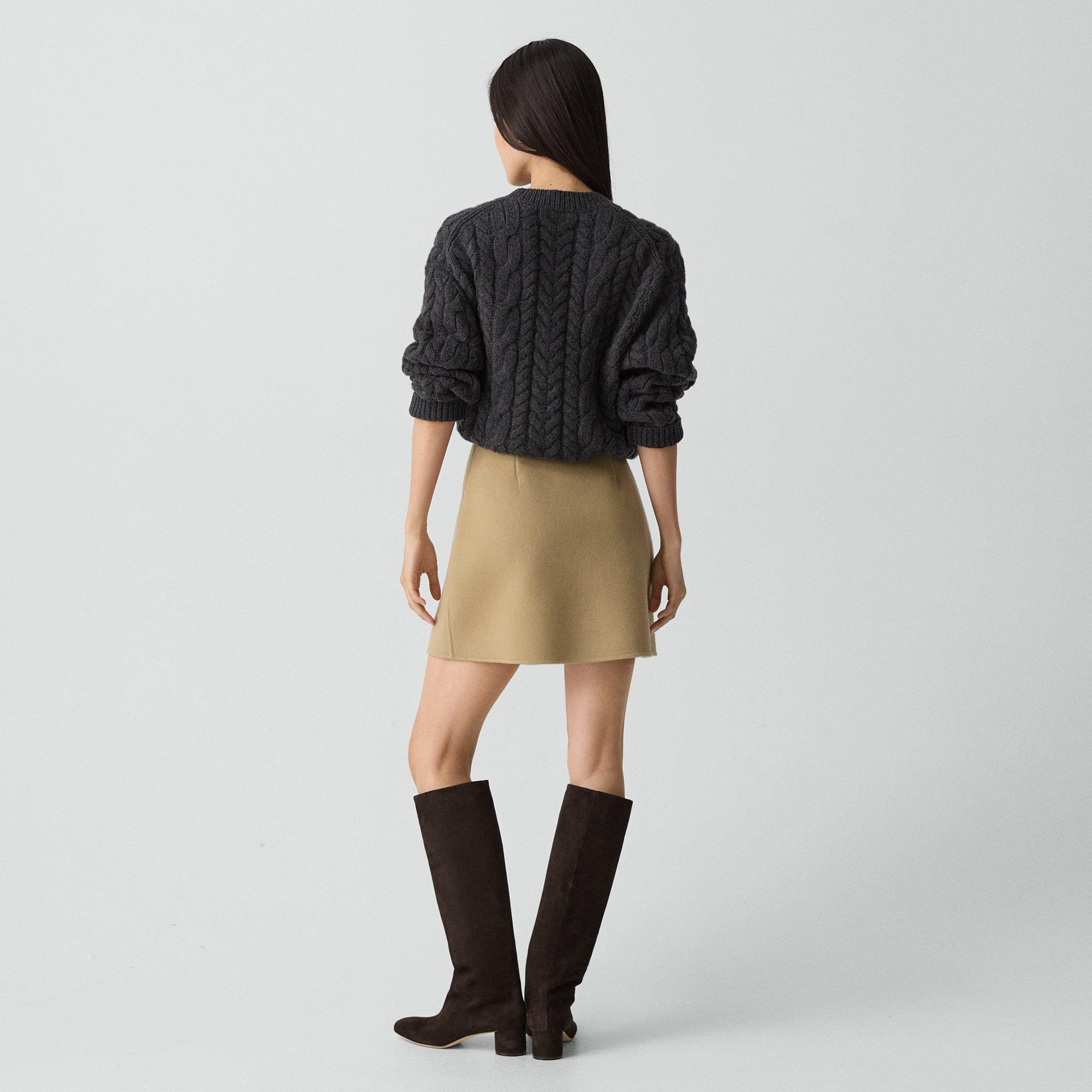 Wrap Skirt in Double-Face Wool-Cashmere - 4