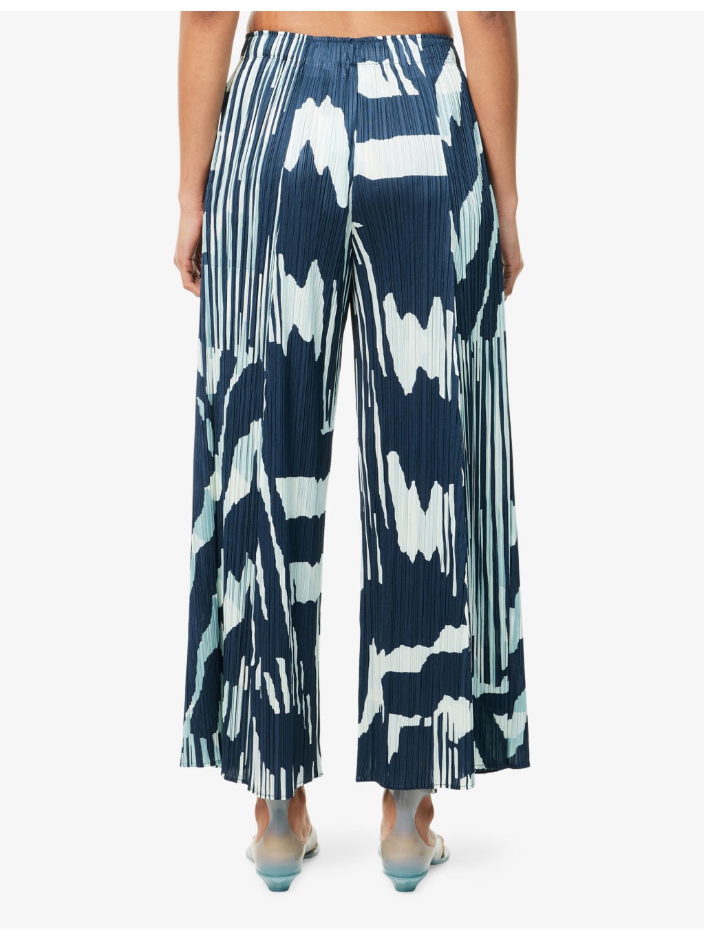 Refraction Abstract-Print Pleated Knitted Trousers - 4