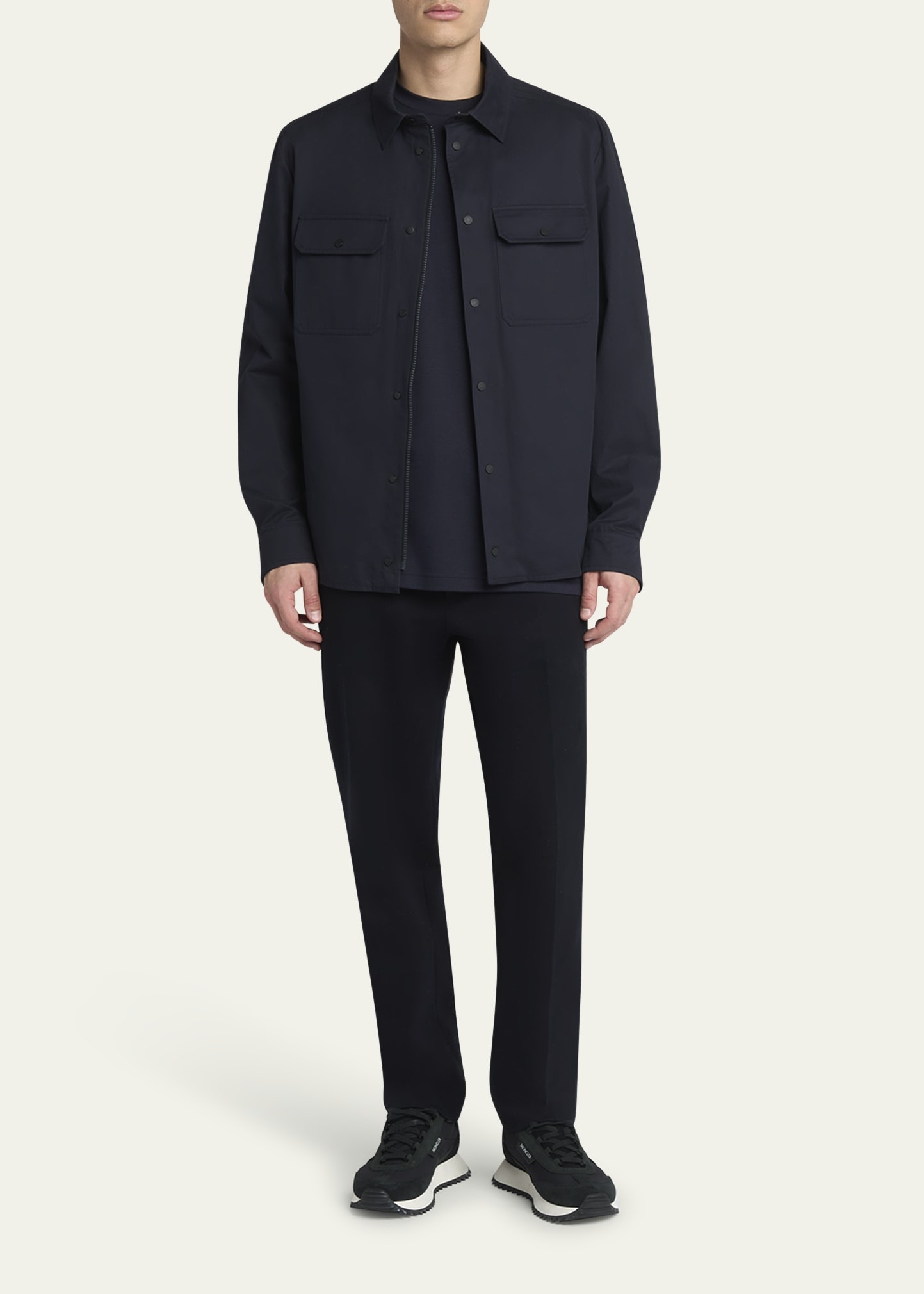 Men's Gabardine Snap-Front Overshirt - 2