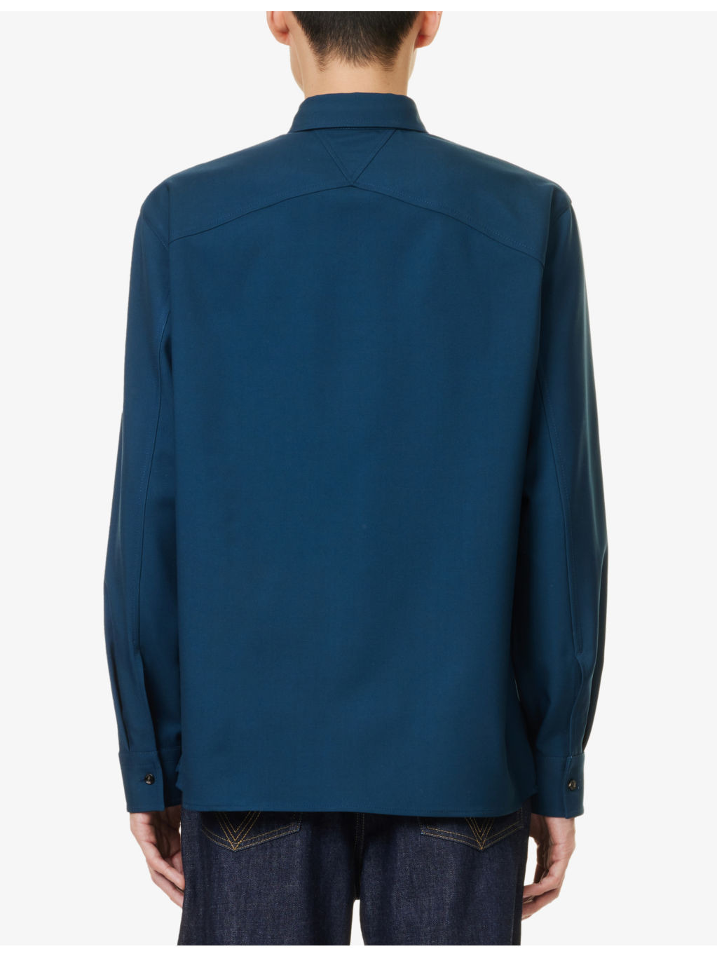 Flap-pocket long-sleeves relaxed-fit wool shirt - 4