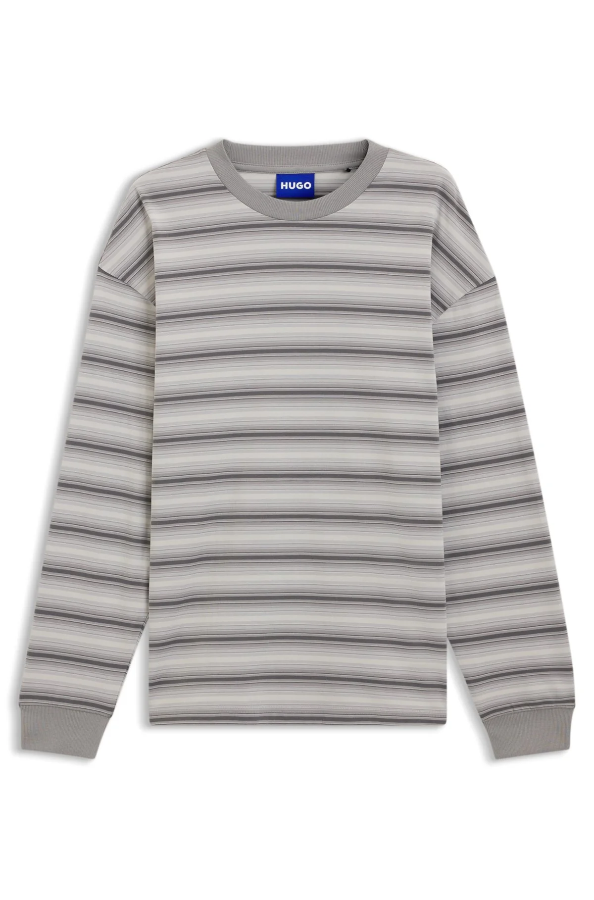 LOOSE-FIT COTTON T-SHIRT WITH HORIZONTAL STRIPES - 1