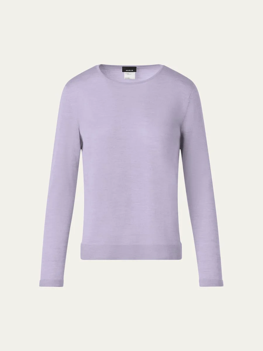 Cashmere-Silk Fine Gauge Knit Sweater - 1