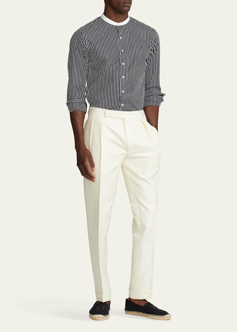 Ralph Lauren Men's Striped Band-Collar Sport Shirt outlook