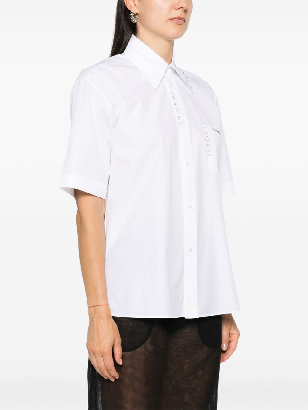 logo-embroidered shirt - 3