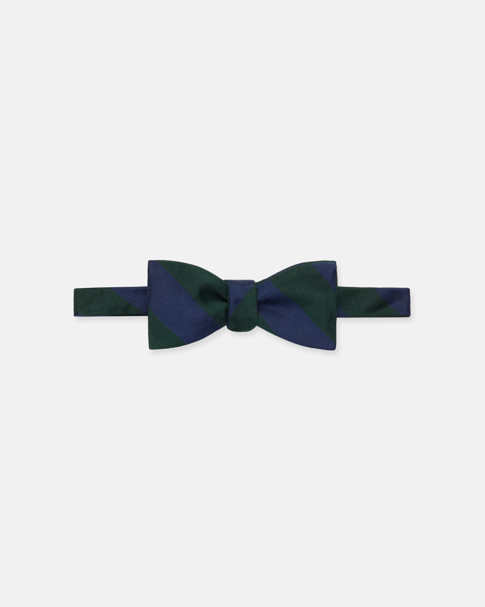 MADE-IN-USA NAVY & GREEN GUARD STRIPE SILK REPP BOW TIE - 1