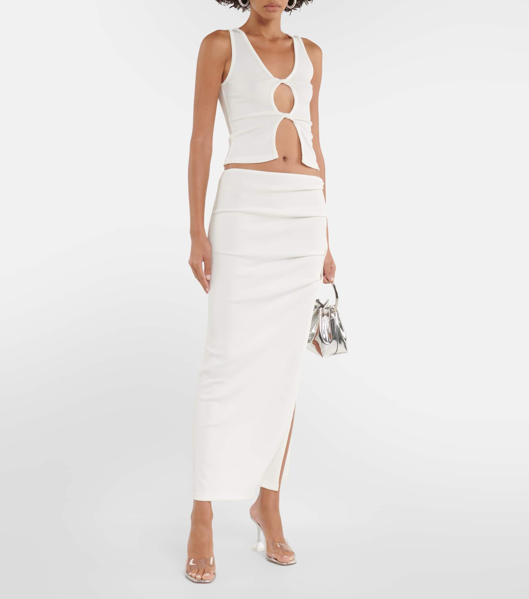 Cutout jersey tank top - 2