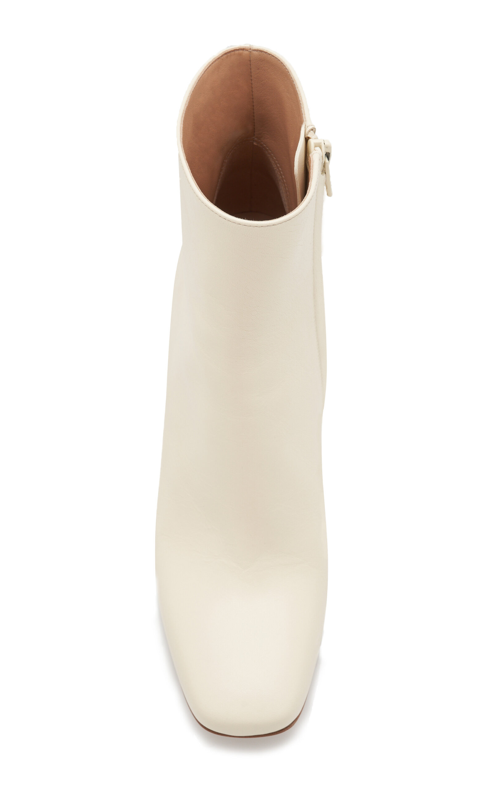 Knot Leather Ankle Boots off-white - 3