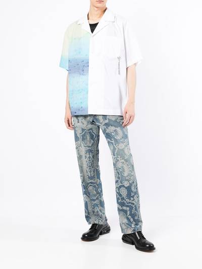 FENG CHEN WANG asymmetric-print short-sleeve shirt outlook