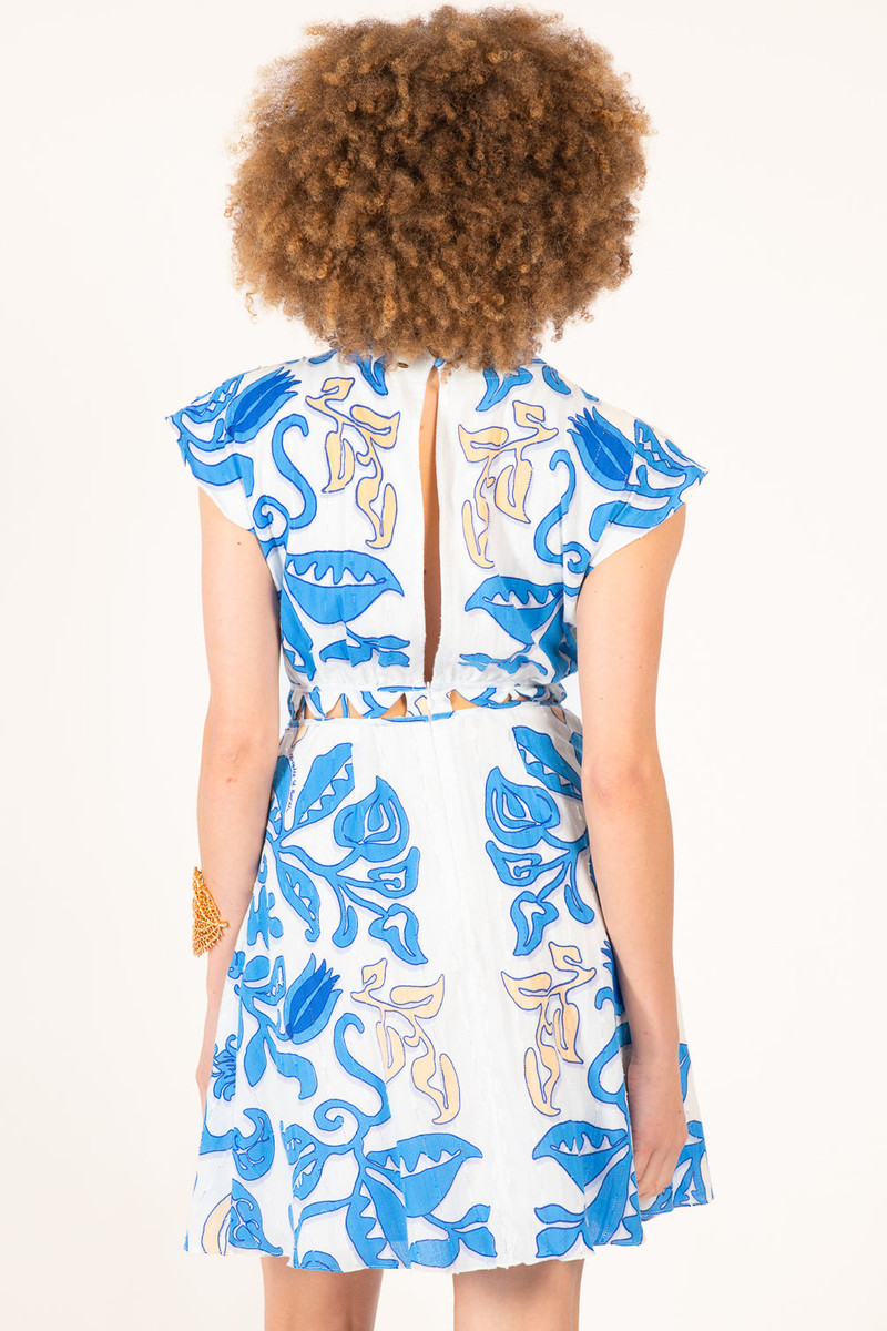 Mini Dress Hazel - White Blue Ritual 6