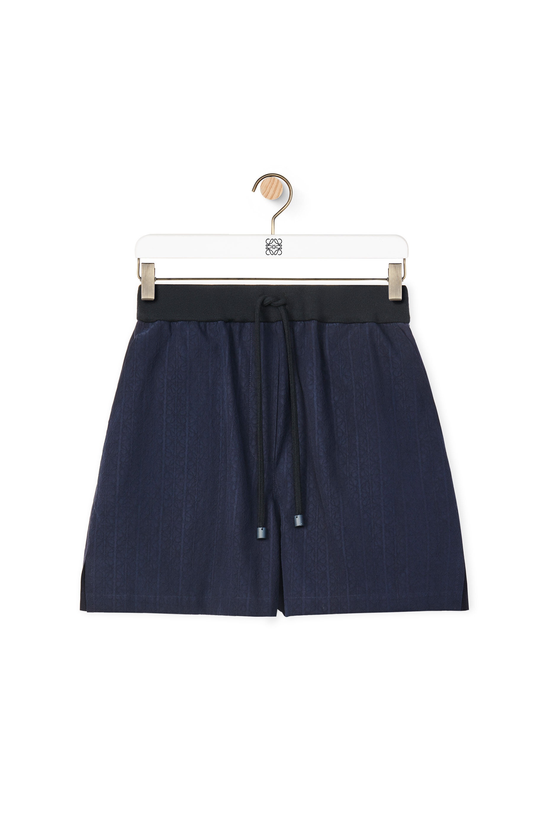 Anagram jacquard shorts in silk and cotton - 1