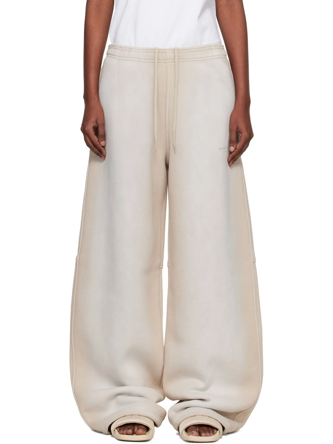 Gray Crystal Washed Terry Sweatpants - 1