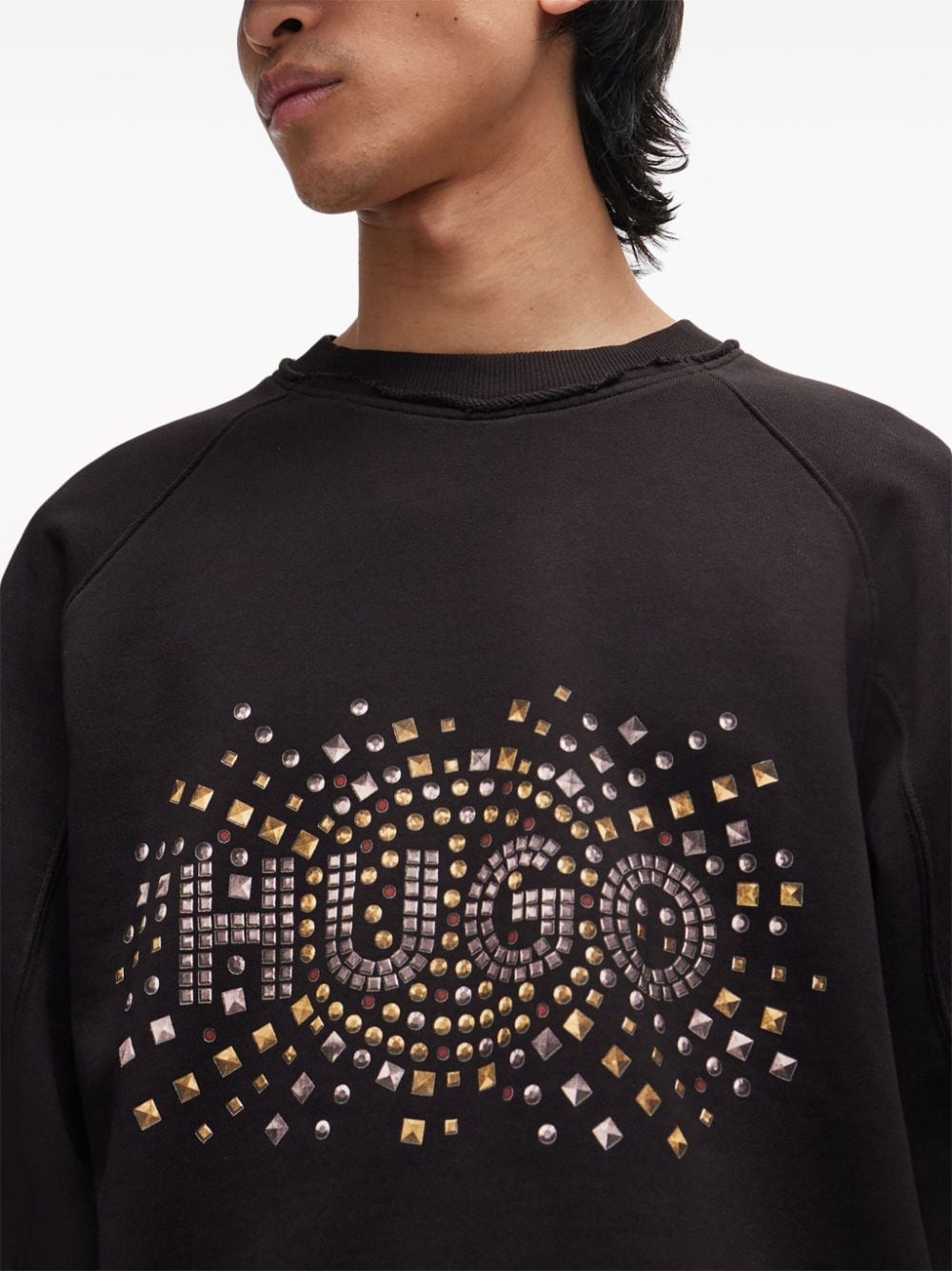 logo-studded cotton sweatshirt - 5