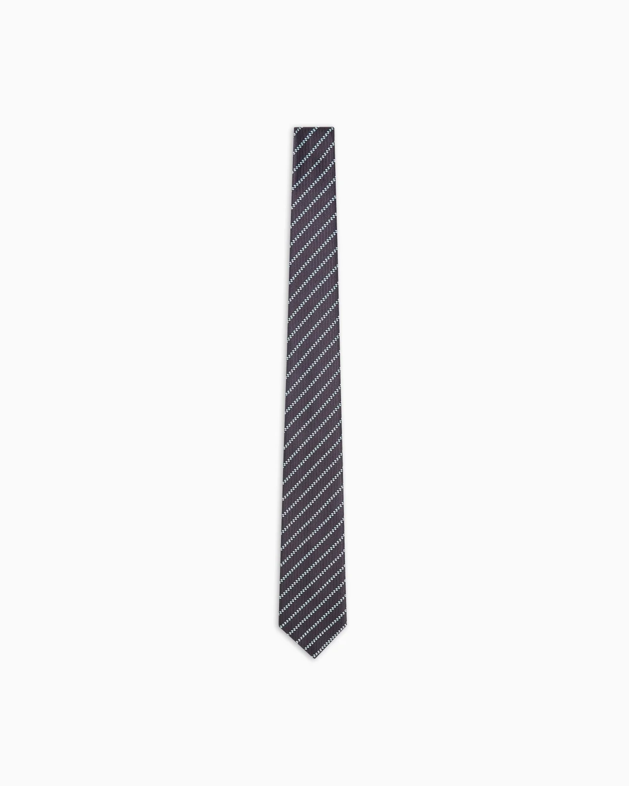 PURE SILK TIE WITH JACQUARD STRIPES - 1