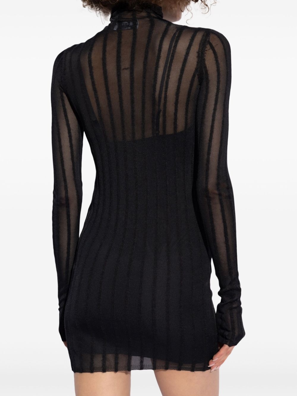 semi-sheer roll-neck dress - 4