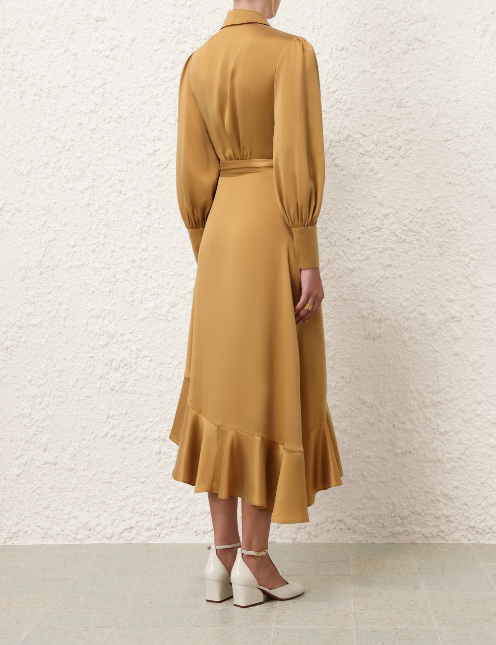 SILK WRAP MIDI DRESS - 4