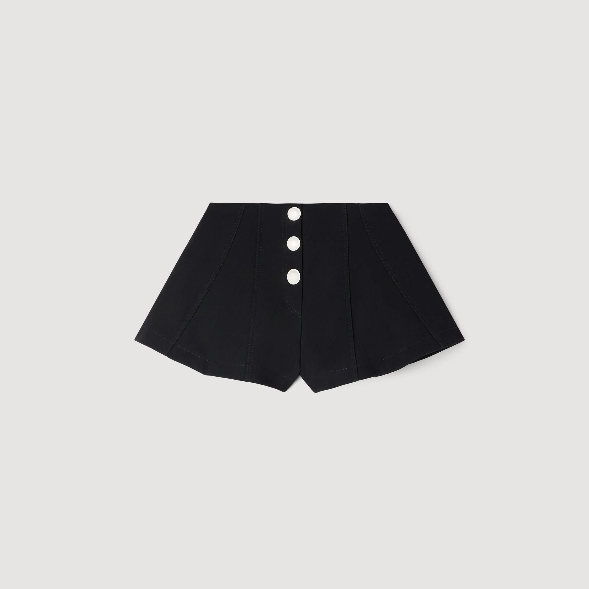PRESS-STUD FLARED SHORTS - 1