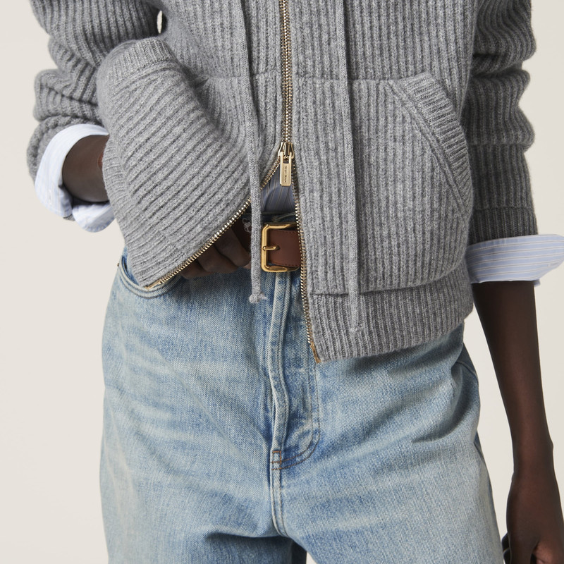 Wool and cashmere hoodie cardigan 5