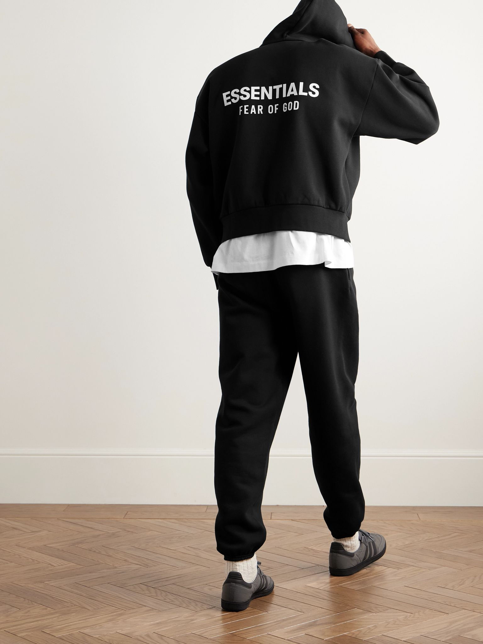 Logo-Appliquéd Cotton-Blend Jersey Zip-Up Hoodie Black - 2