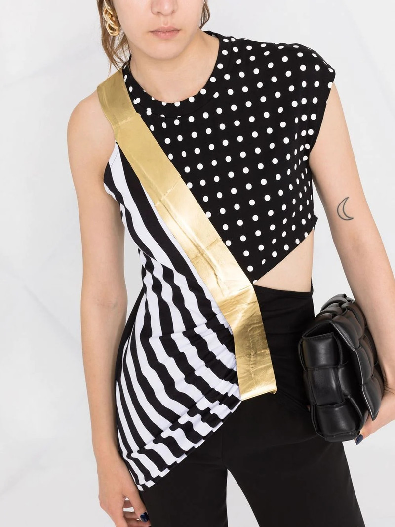 mix-print asymmetric top 5