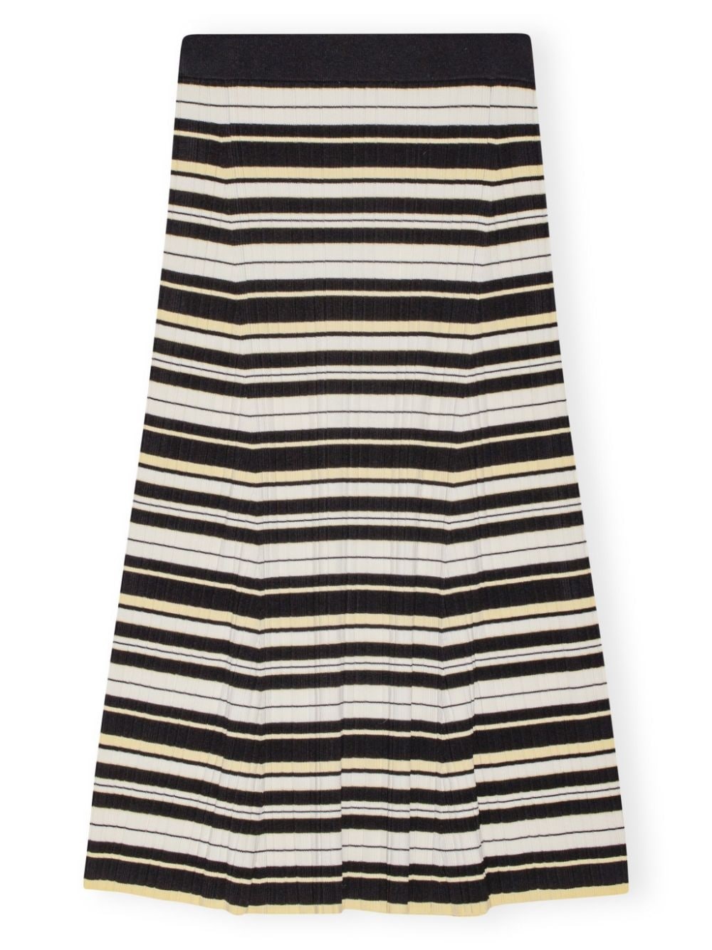 striped ribbed-knit midi skirt - 5