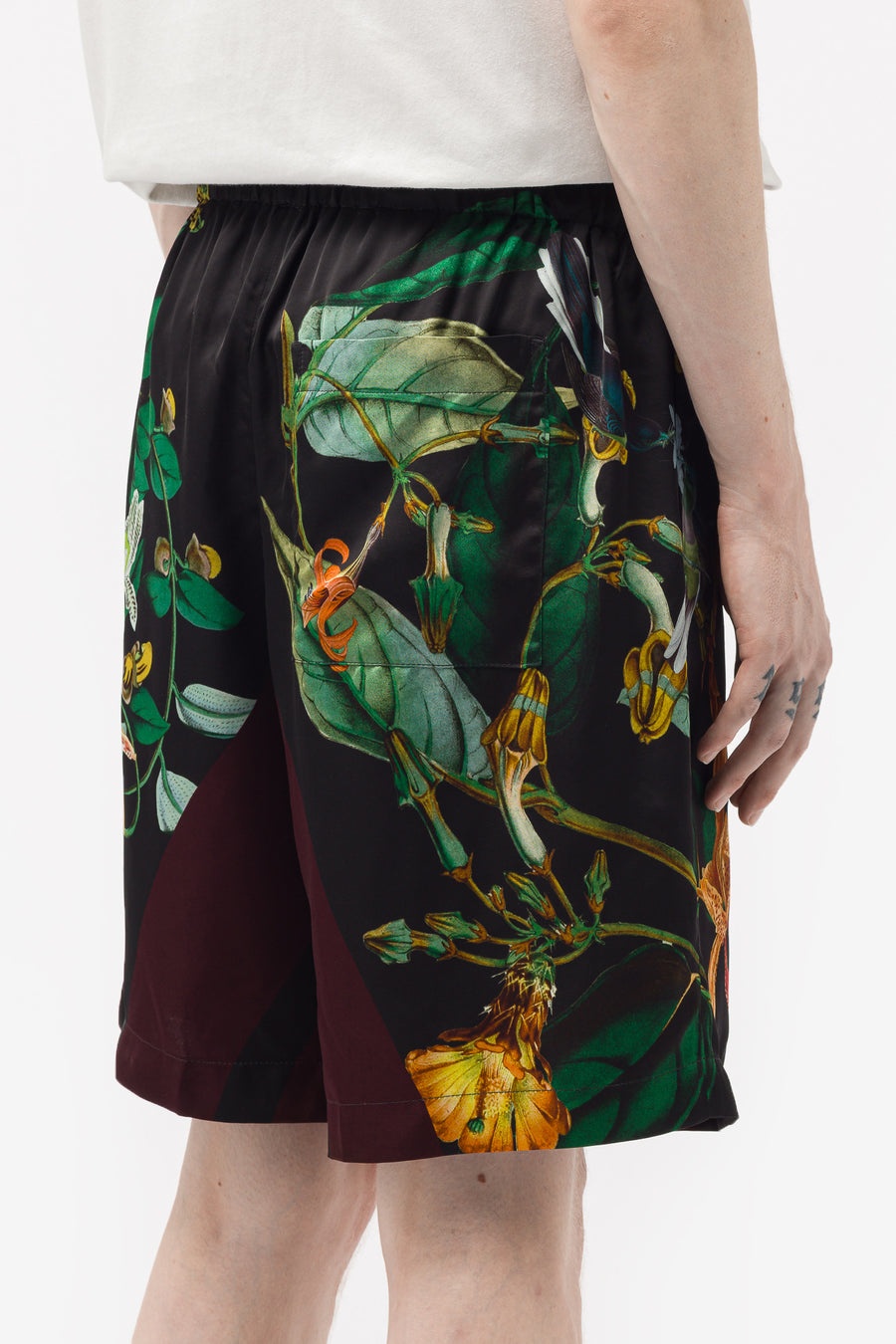 DRIES VAN NOTEN Straight-Leg Floral-Print Shell Drawstring Shorts
