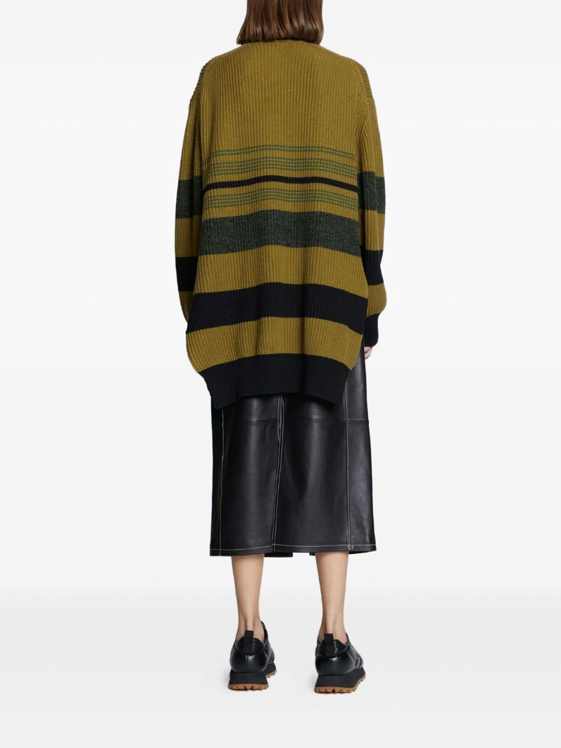 horizontal-stripe V-neck jumper 3