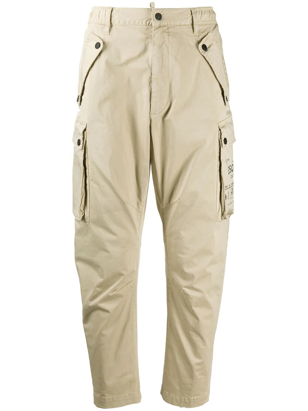 logo print tapered cargo trousers - 1