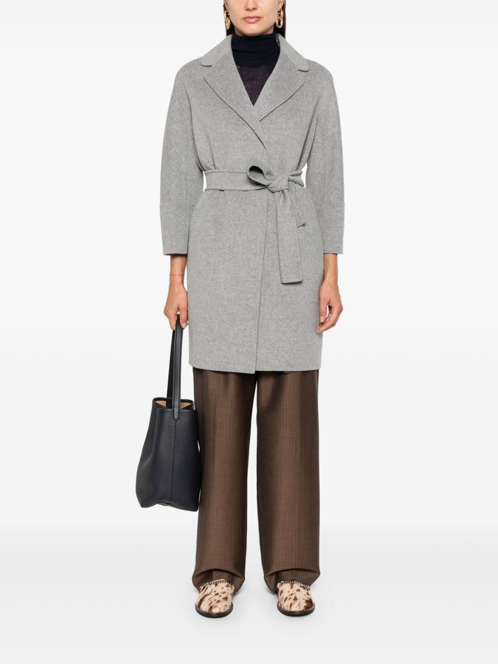 belted wool coat - 2