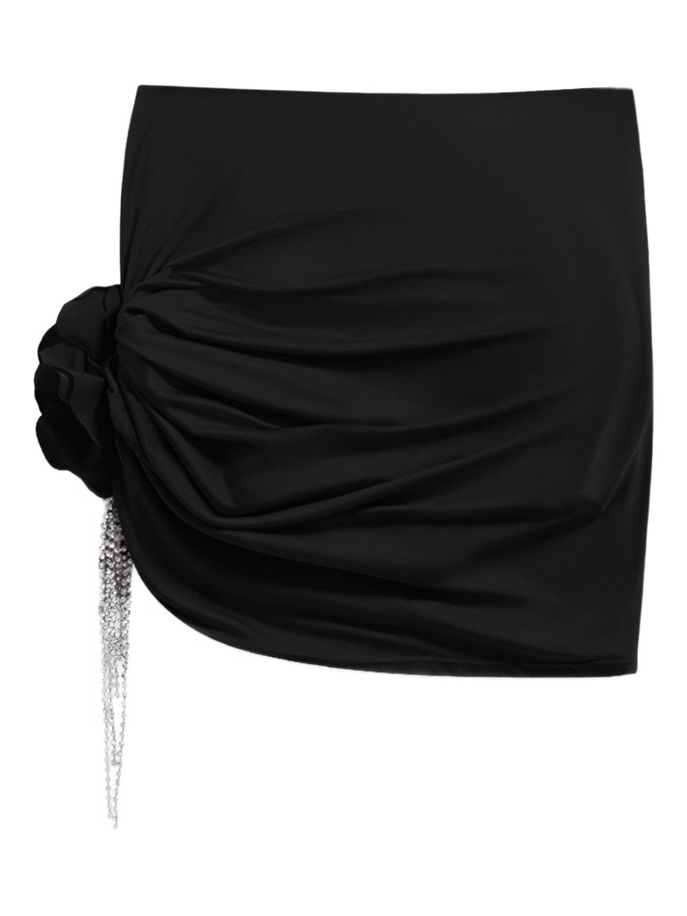 crystal-embellished draped mini skirt - 5
