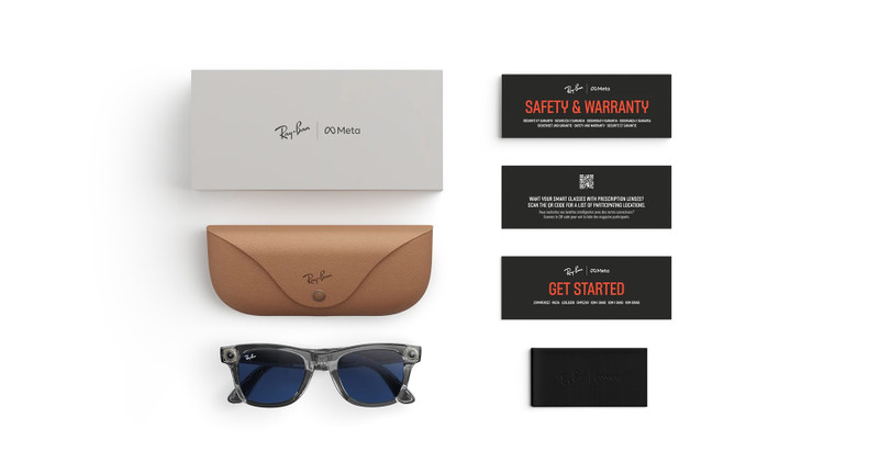 Ray-Ban Meta Wayfarer (Gen 2) Shiny Transparent Grey Transitions® Sapphire Lenses 5