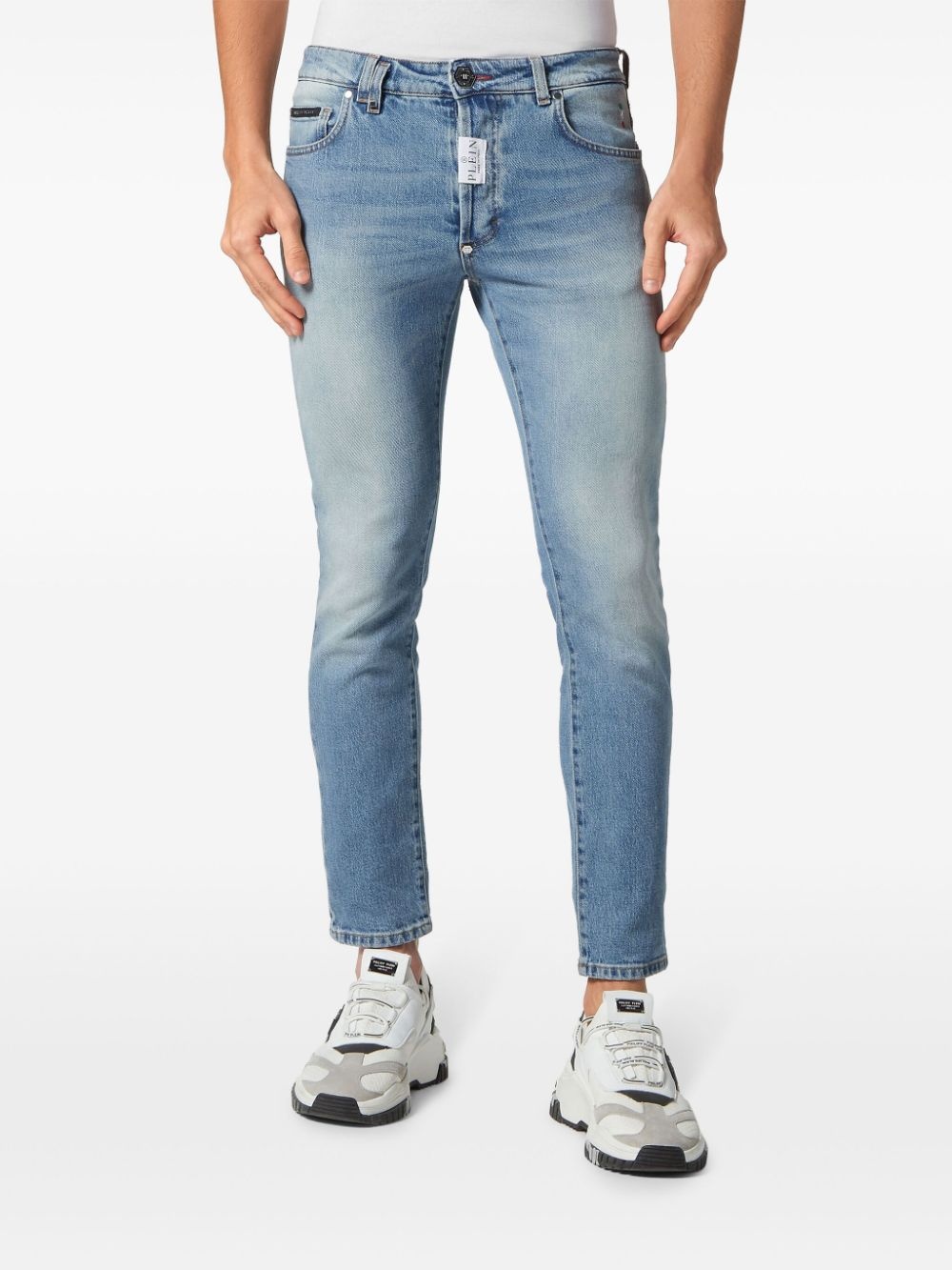 logo-appliquÃ© low-rise skinny jeans - 2