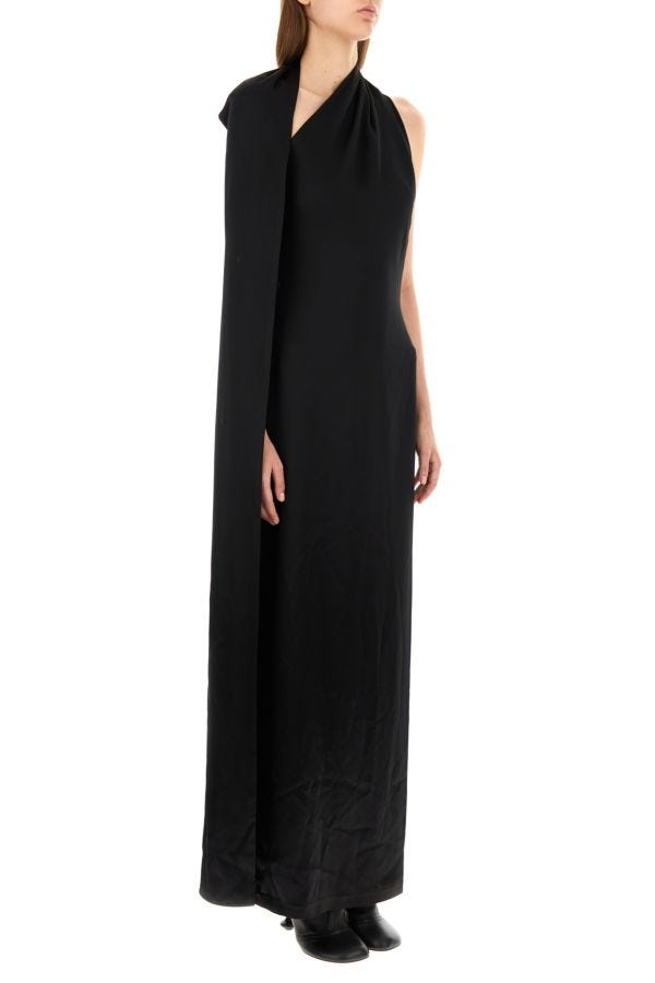 Loewe Loewe Woman Black Satin Long Dress | luosophy | REVERSIBLE