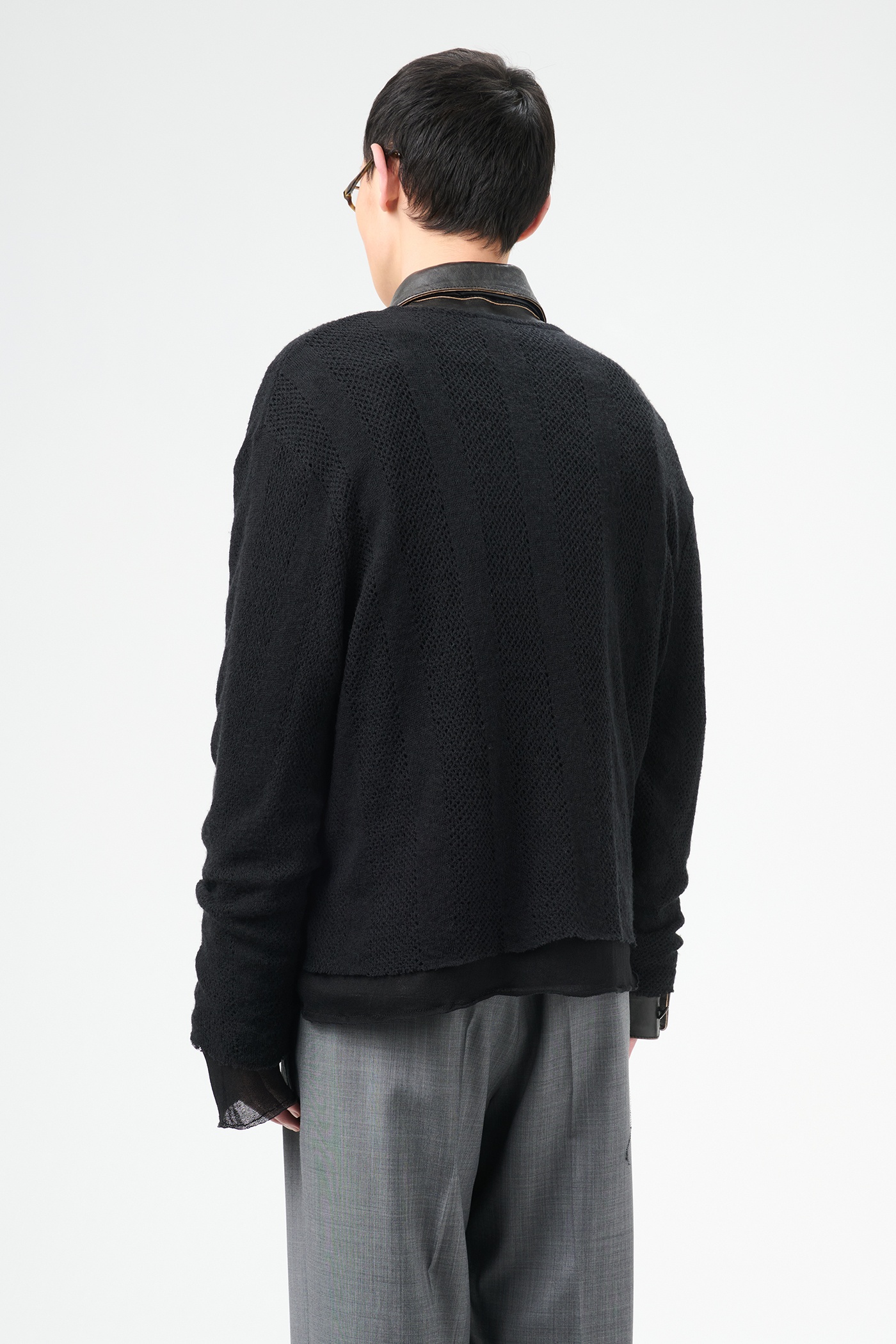 Double Lock Longsleeve Black Crochet Stripe - 8
