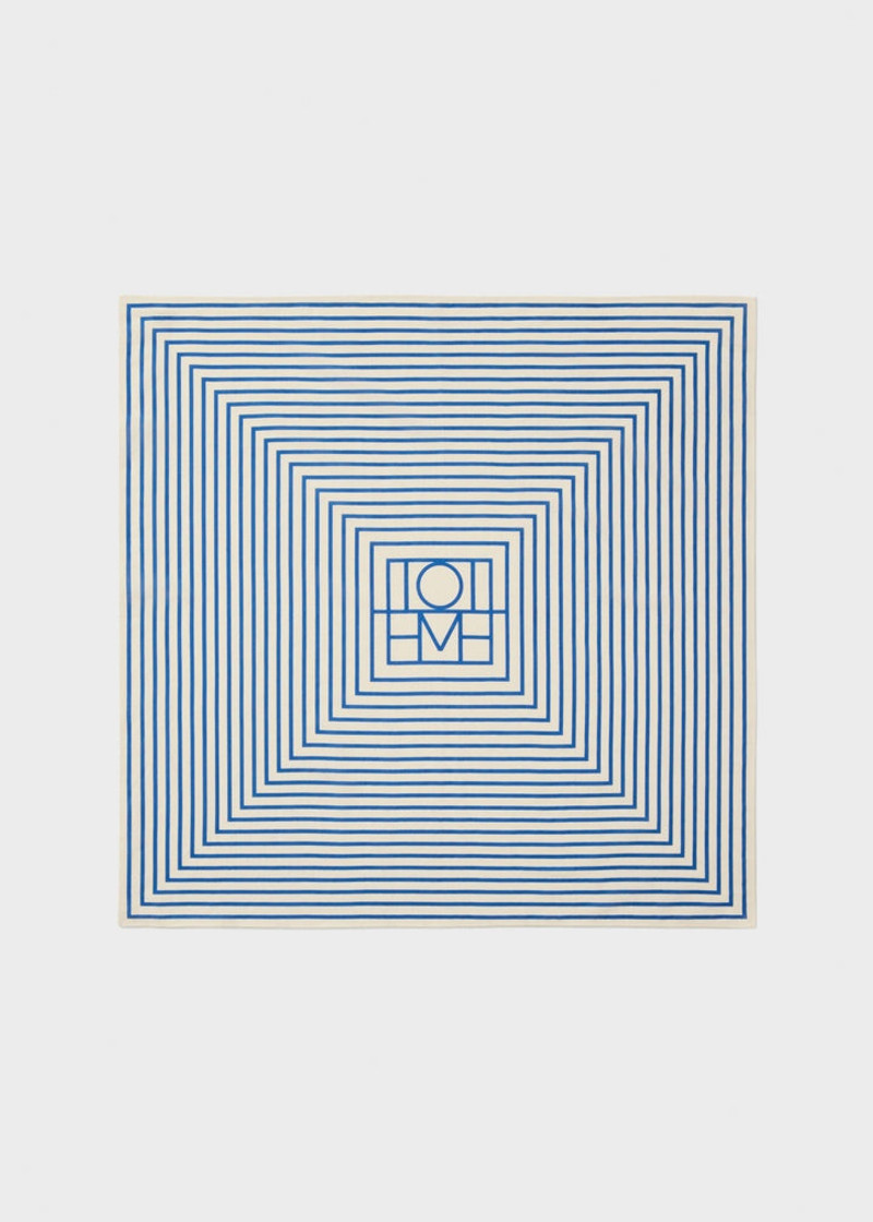 Signature monogram silk cotton scarf cobalt 1